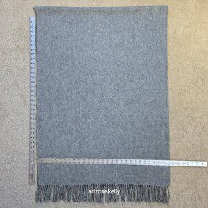 NWOT Cashmere Scarf Grey Woven Fringe Oversized